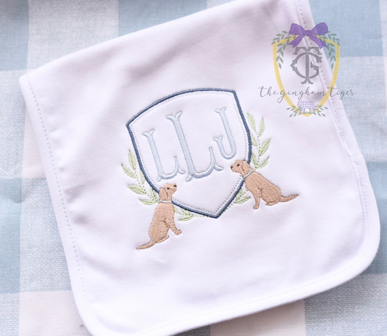 Dog Crest Burp Cloth or Bib