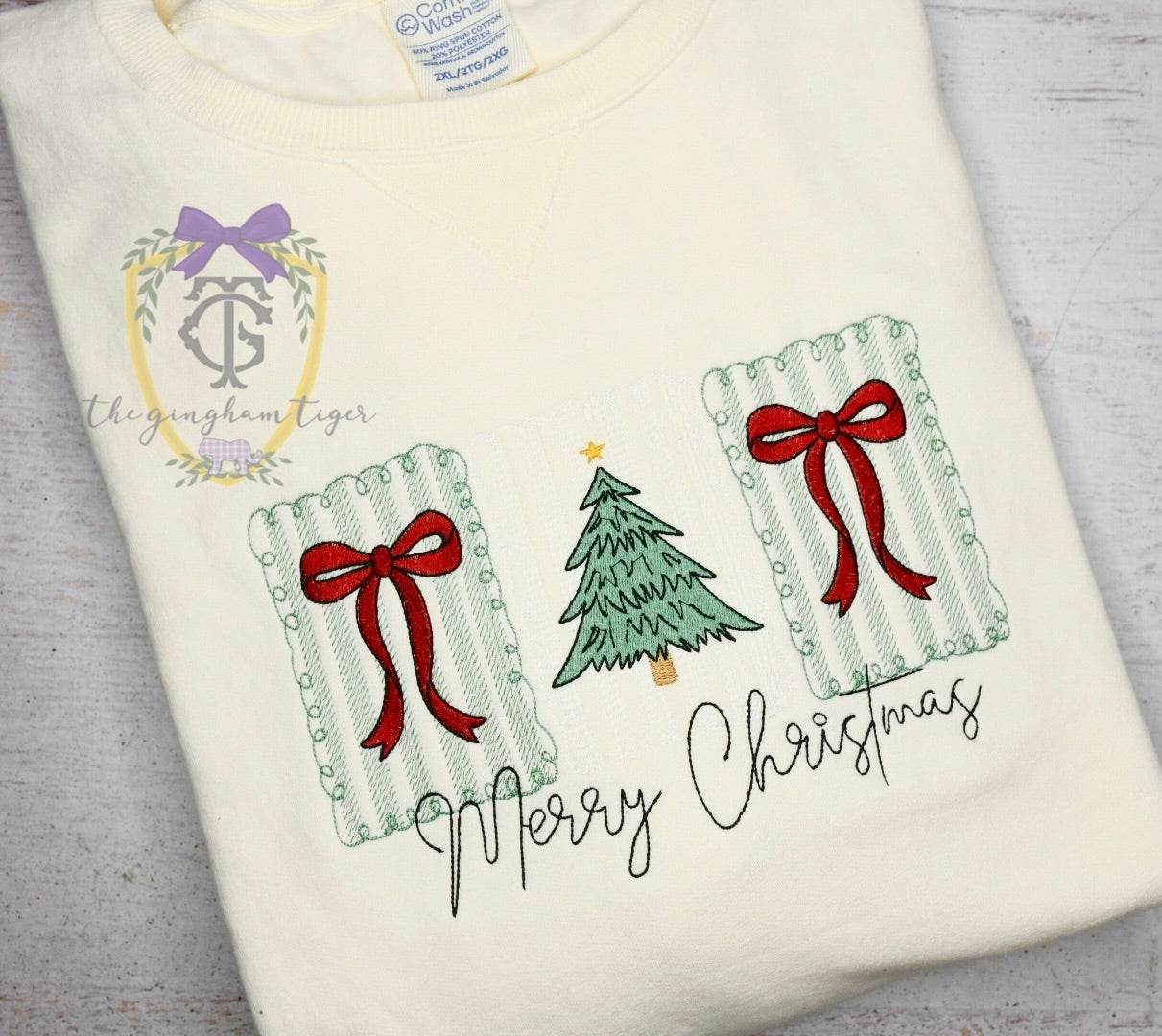Christmas Coquette Embroidered Sweatshirt