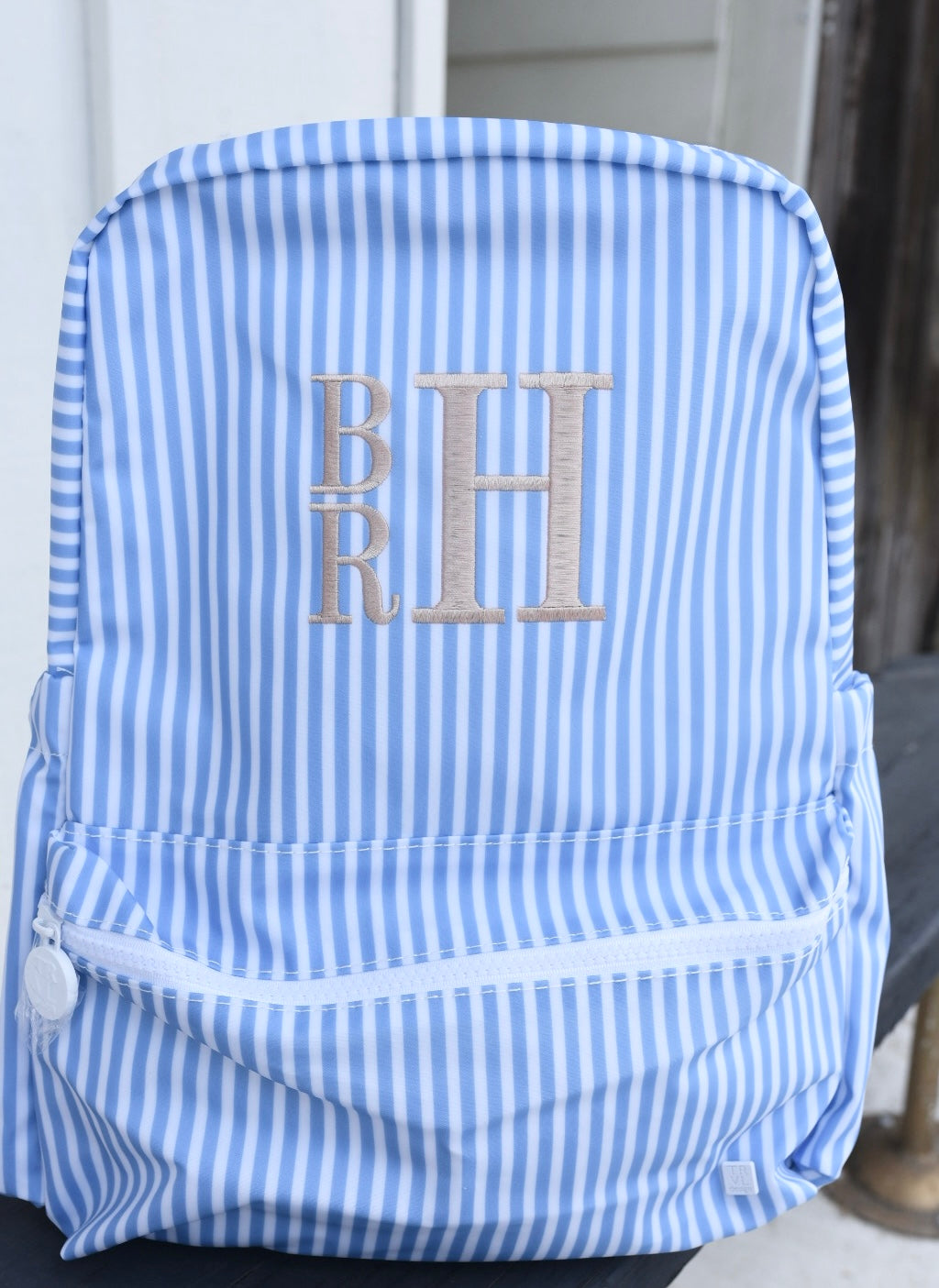 Chambray Stripe Blue Backpack TRVL