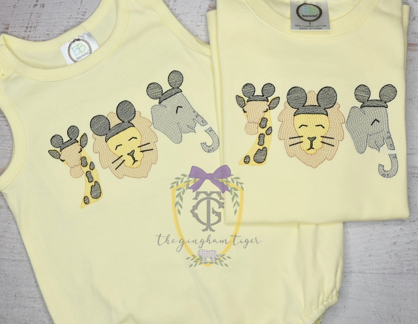 Mouse Animals Embroidered Tee or Bubble