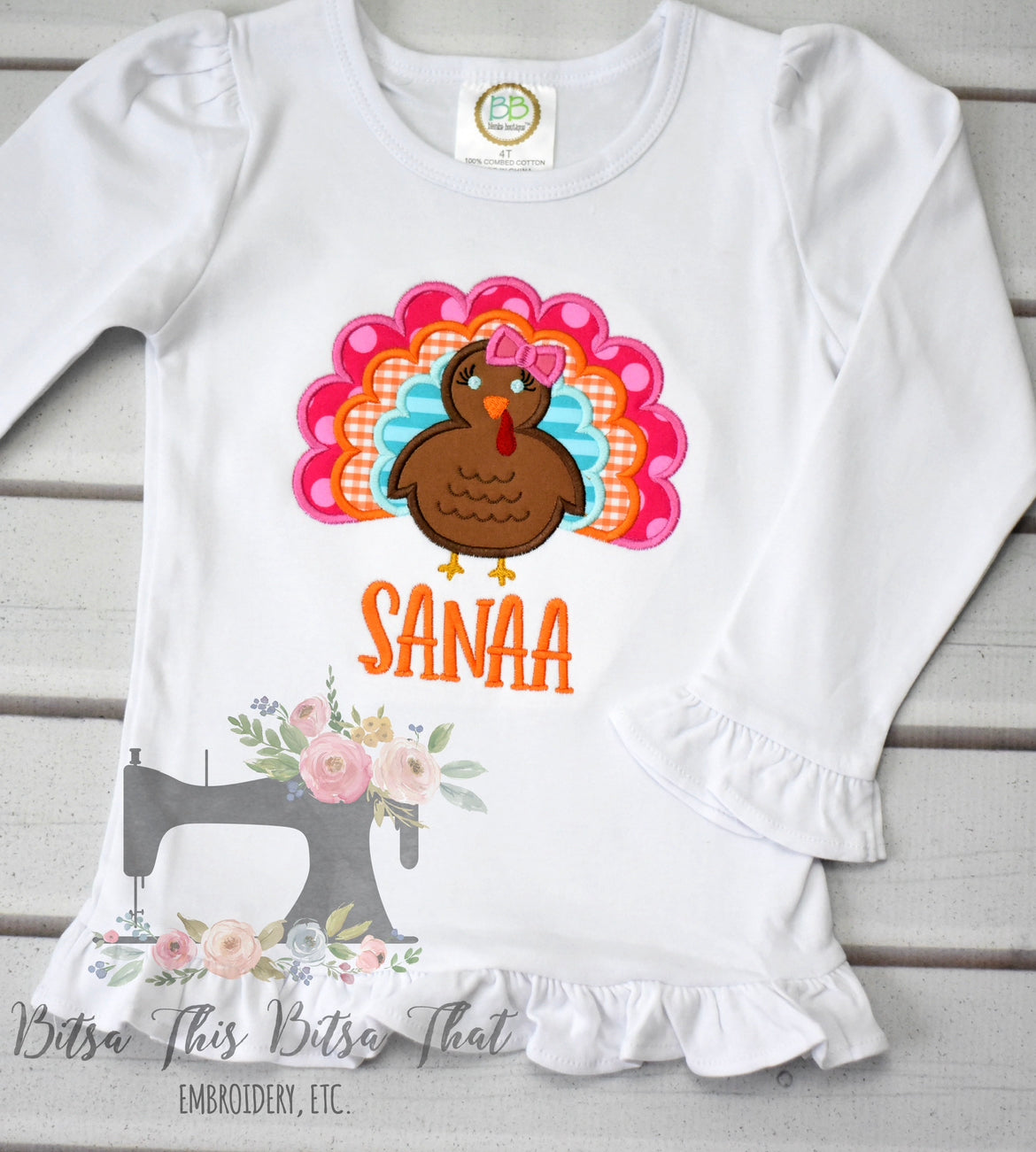 Girls Turkey Applique