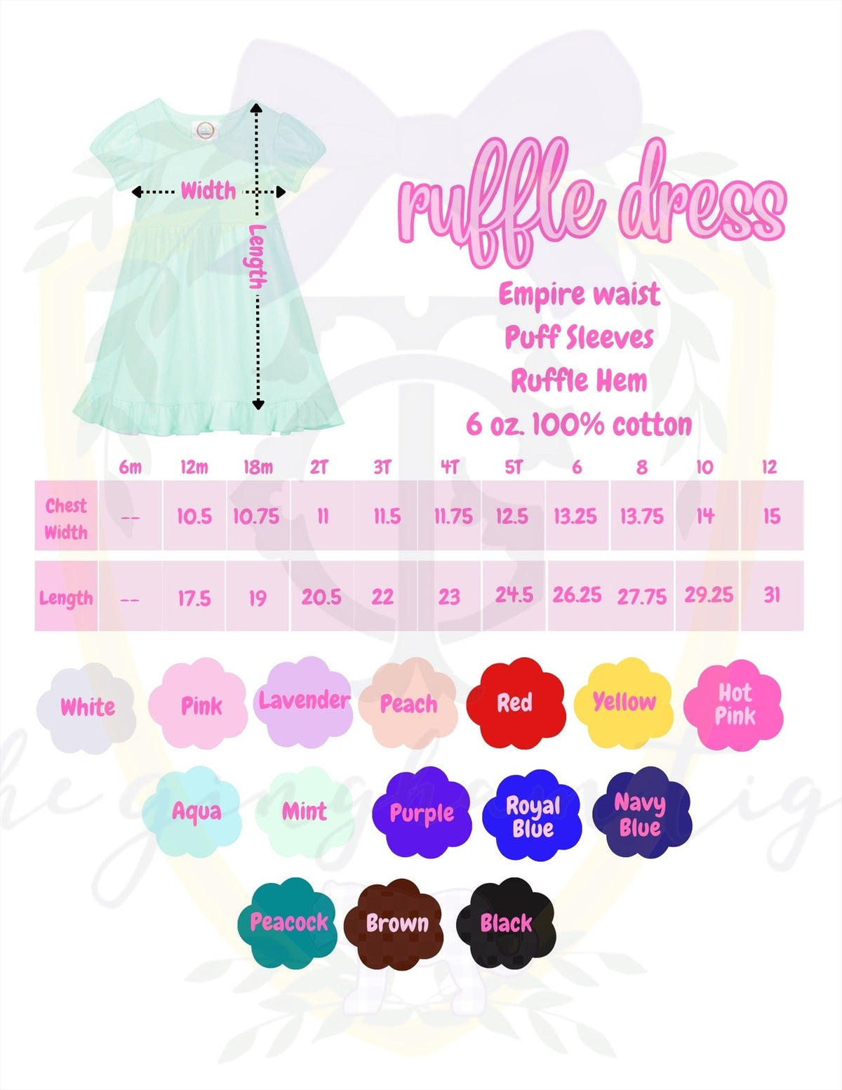 Elephant + Bows Embroidered Shirt, Dress, or Bubble