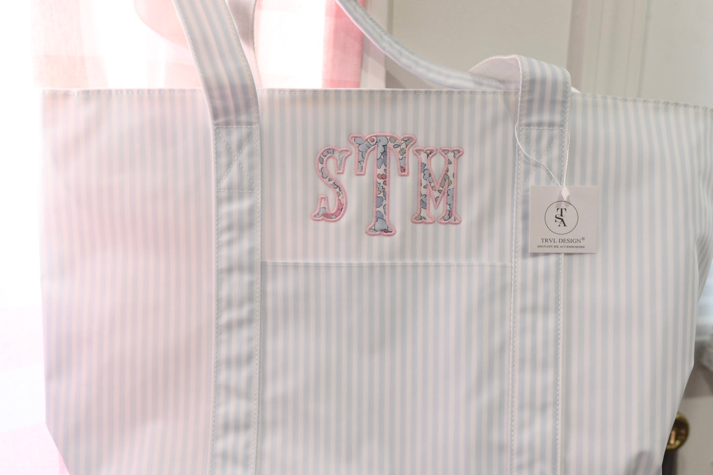 Pimlico Stripe Blue JUMBO TRVL Tote.