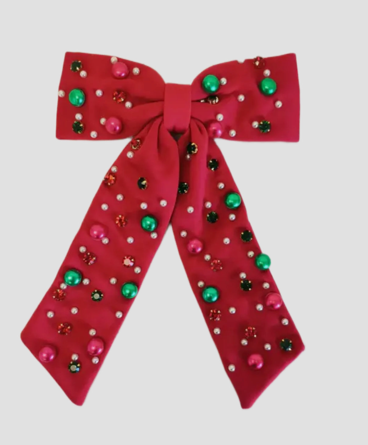 Beaded Mistletoe Hairbow