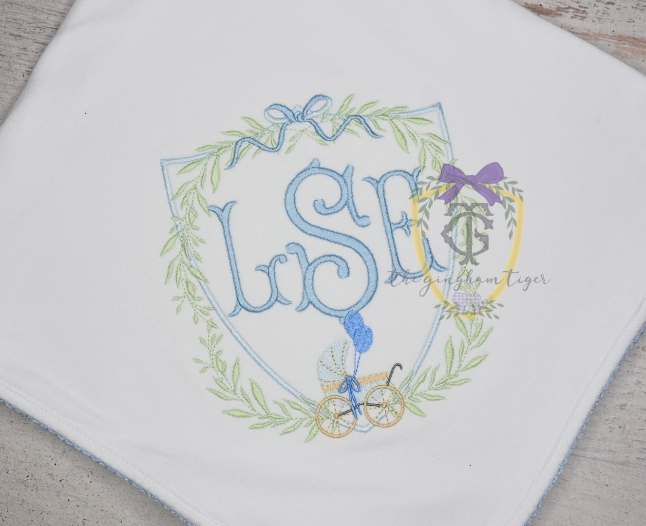 Baby Boy Blanket with Carriage Crest
