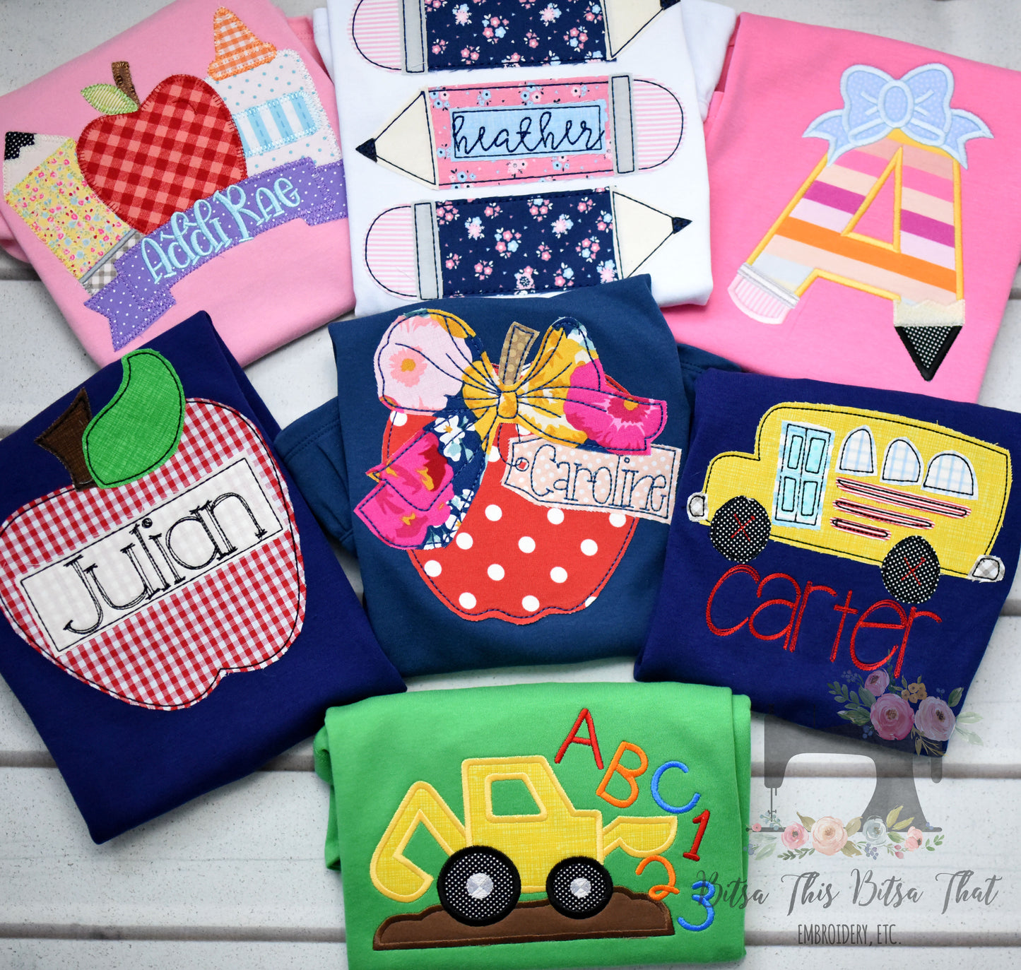 Boys Gingham Apple Applique