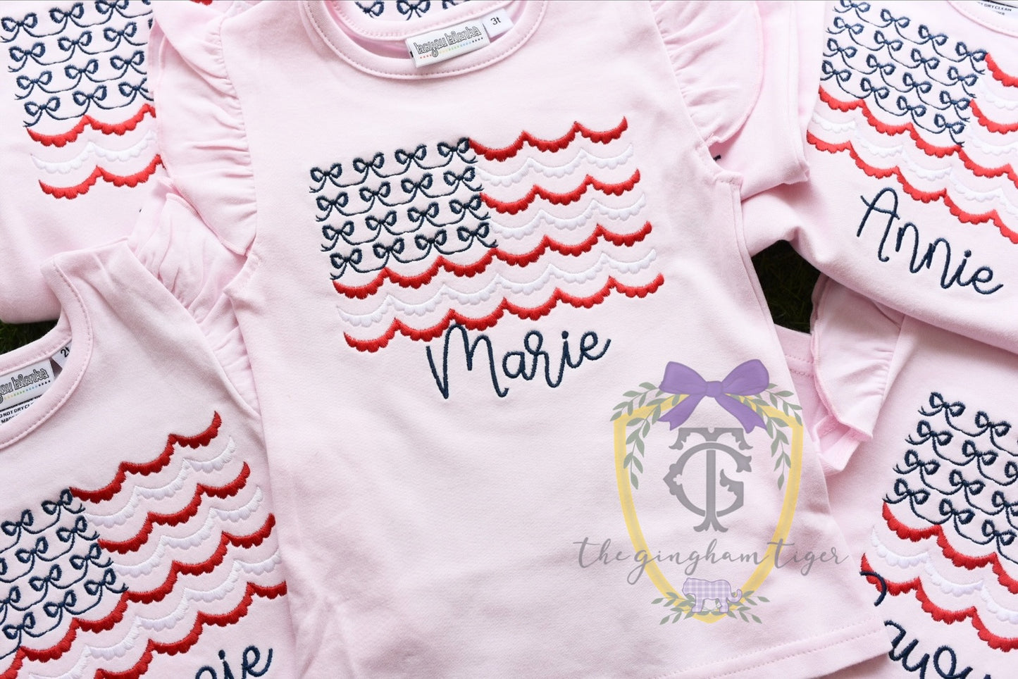 Embroidered Bow Flag Tee