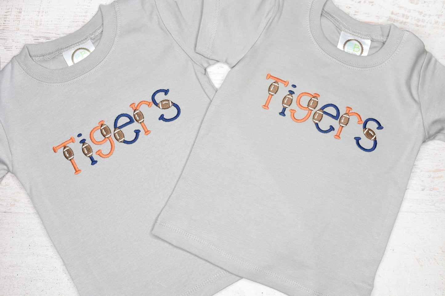 Embroidered Team Tee - Orange/Navy Tigers