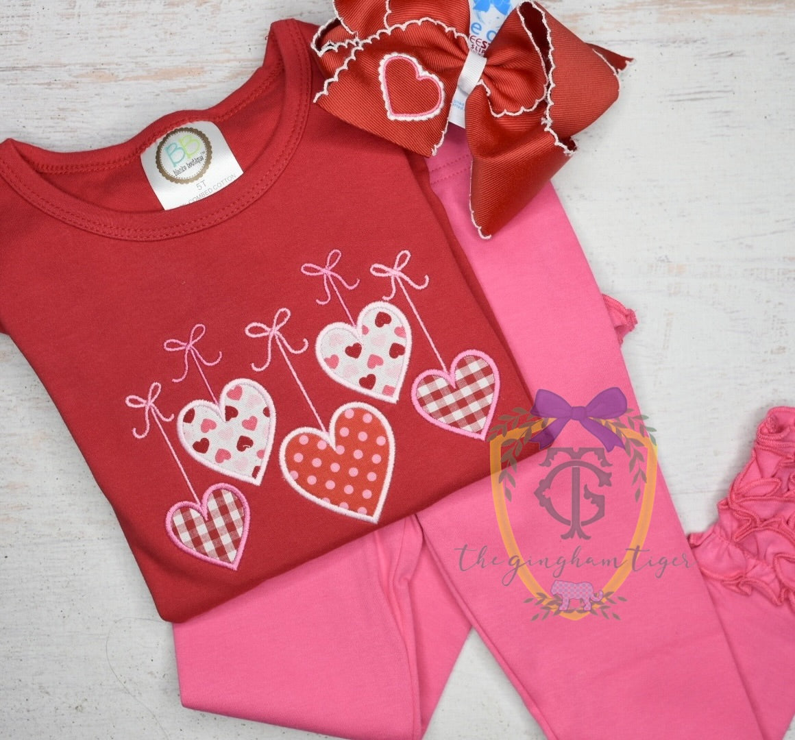 Ribbon Hearts Applique Tee