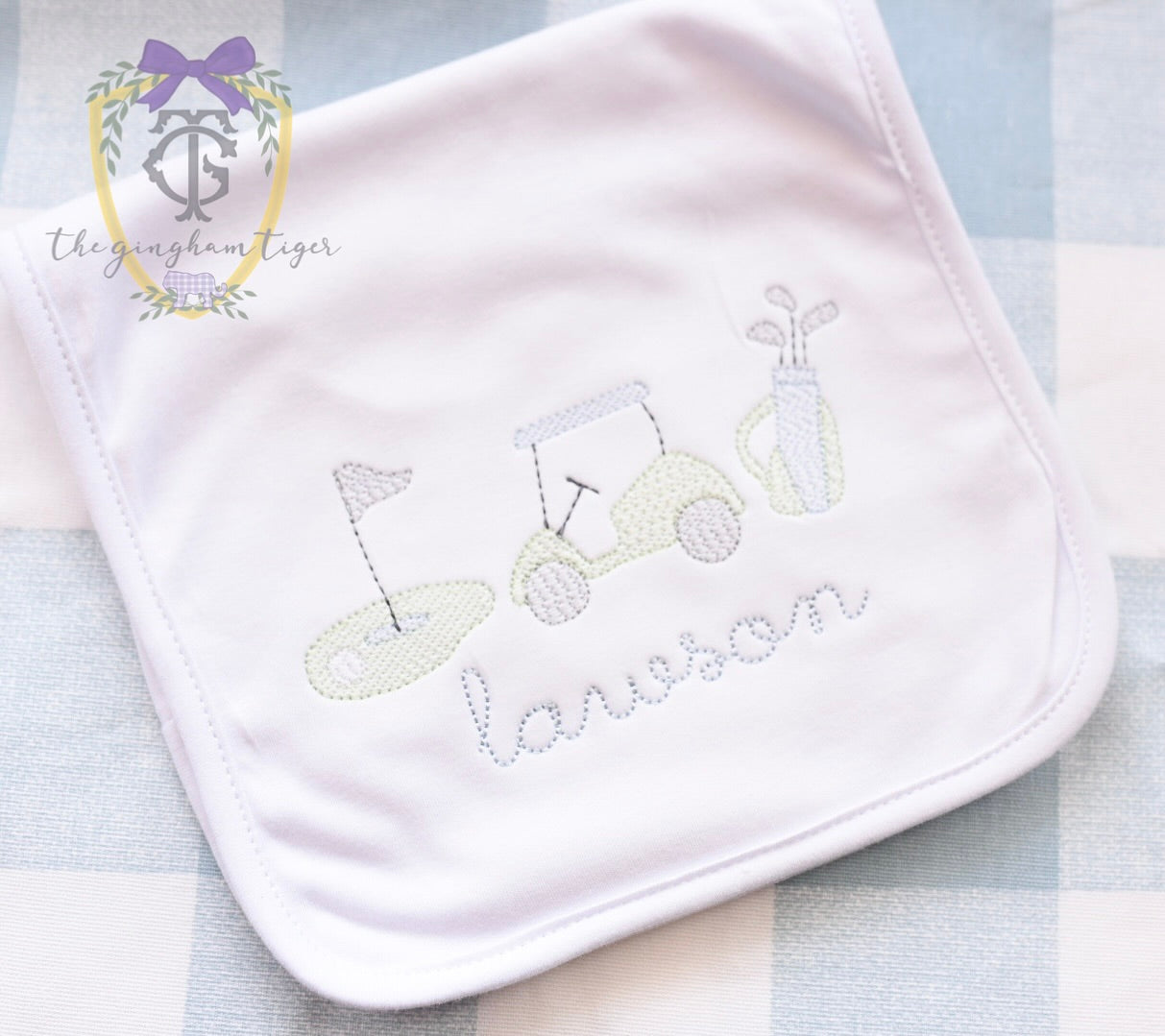 Golf Trio Burp Cloth or Bib