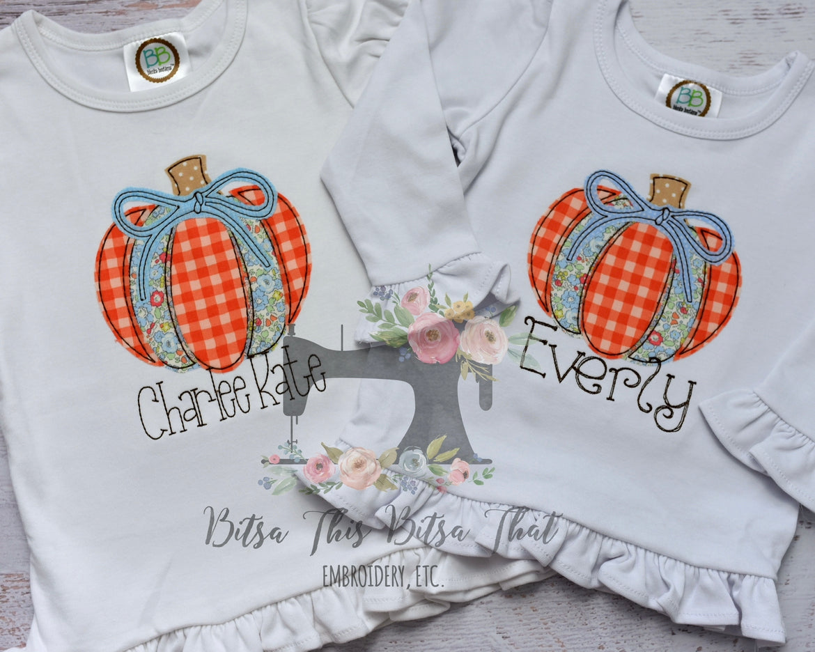 Pumpkin Bow Floral Applique