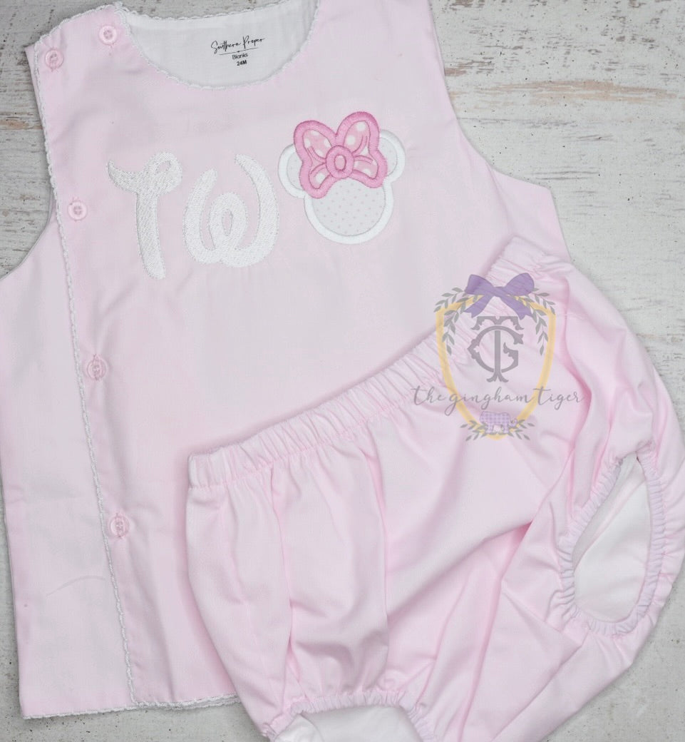 Mouse Girl Birthday Diaper Set