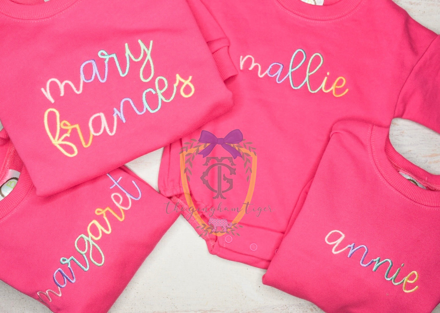 Colorful name tee or sweatshirt