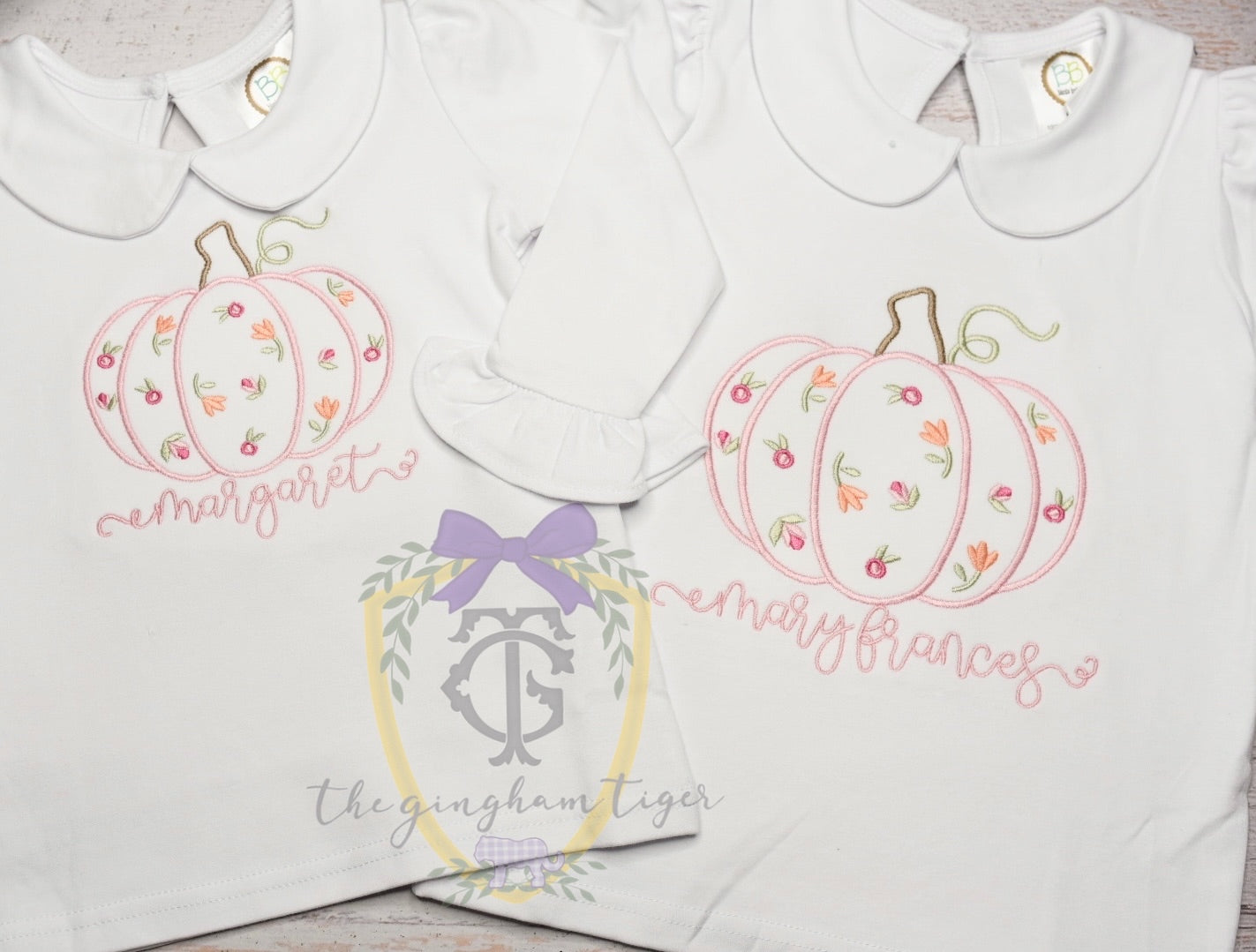 Embroidered Floral Pumpkin Shirt