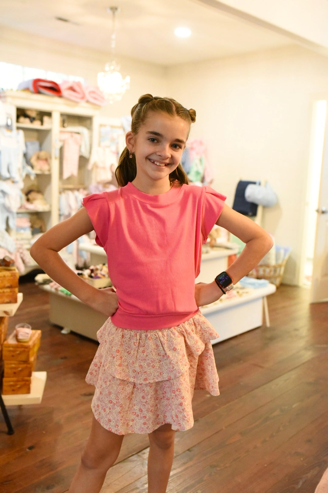 Olivia Ribbed Top - hot pink