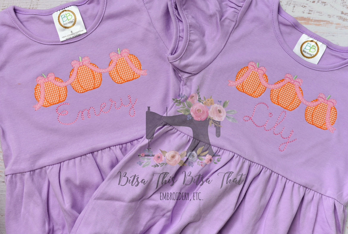 Bow Pumpkin Trio Applique