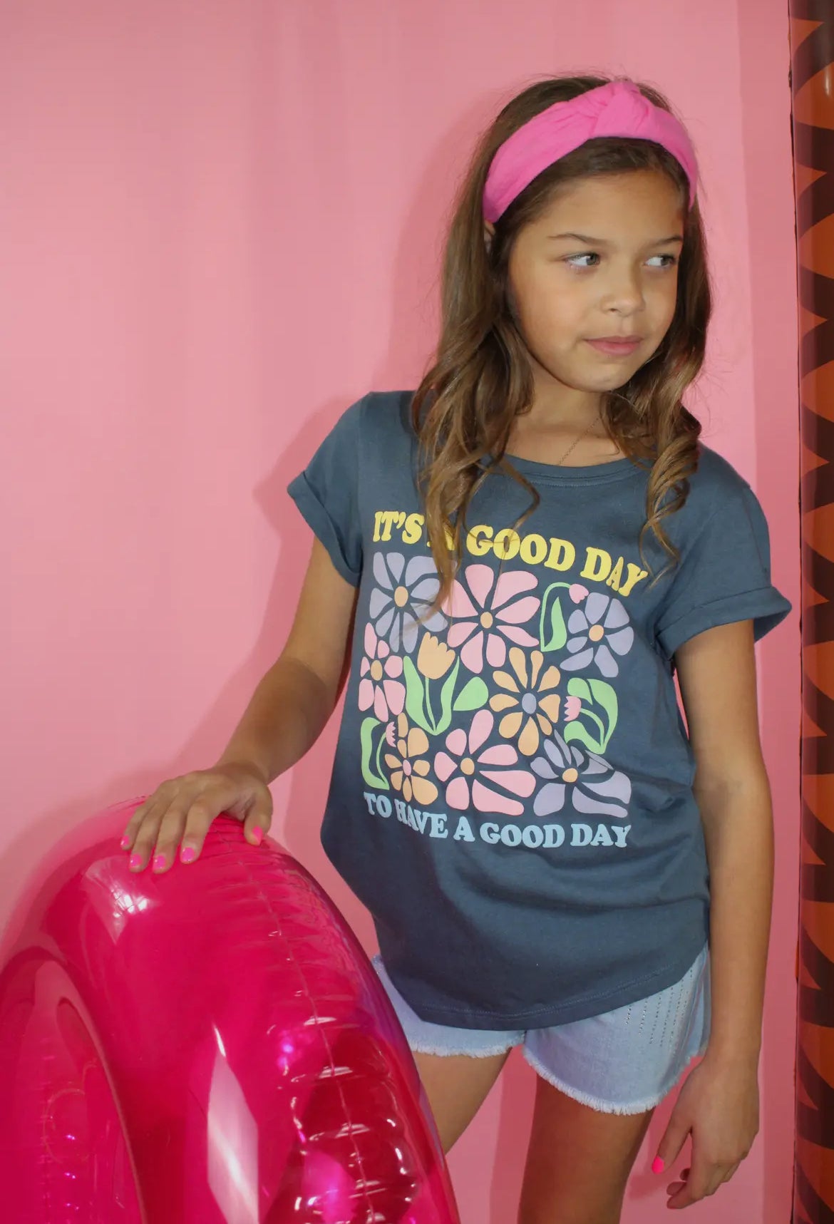 It’s A Good Day to Have a Good Day puff print Tween Tee