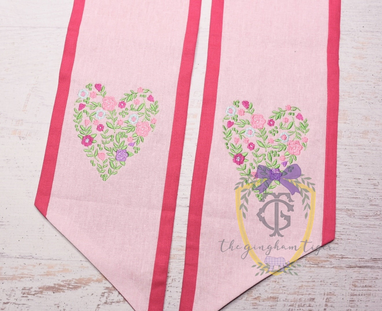 Floral Heart Wreath Sash