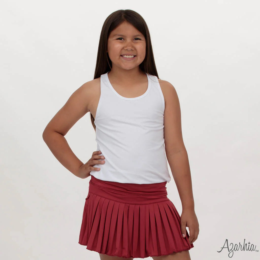 Azarhia Pleat Skort in crimson
