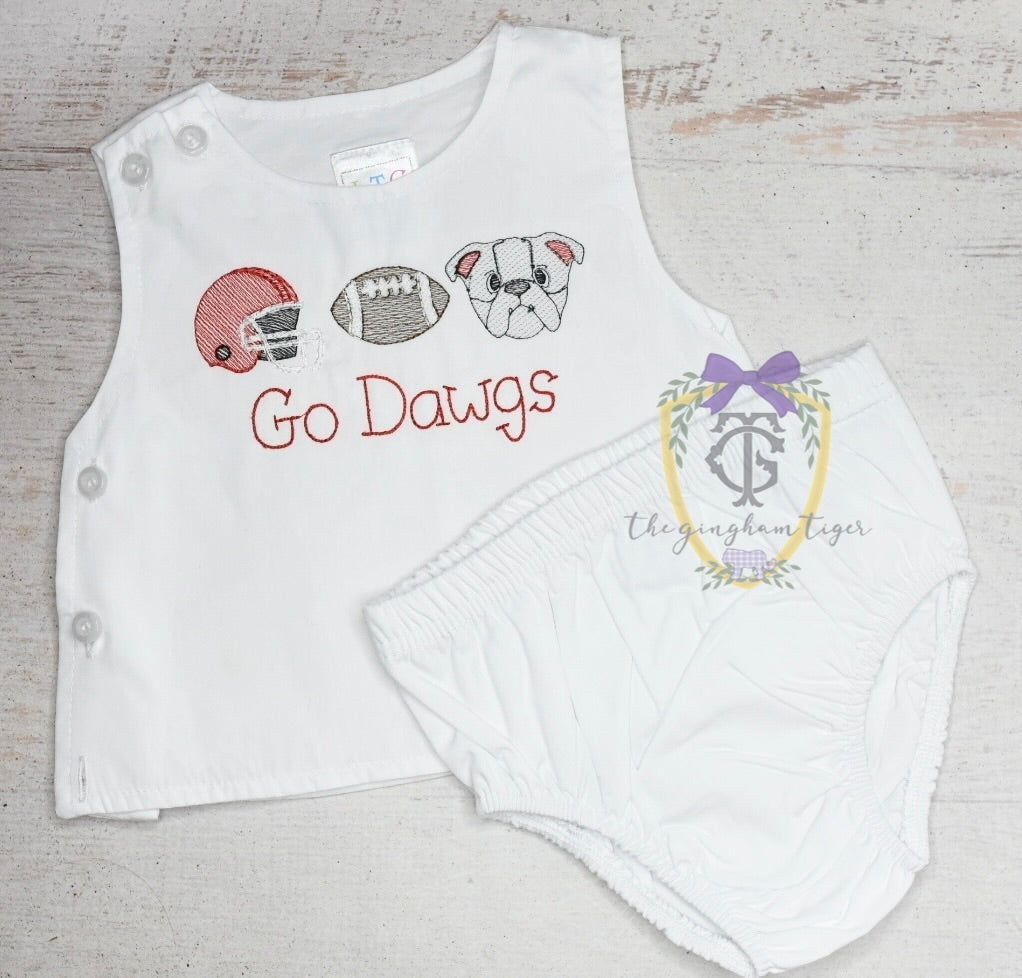 Dawgs Embroidered Diaper Set