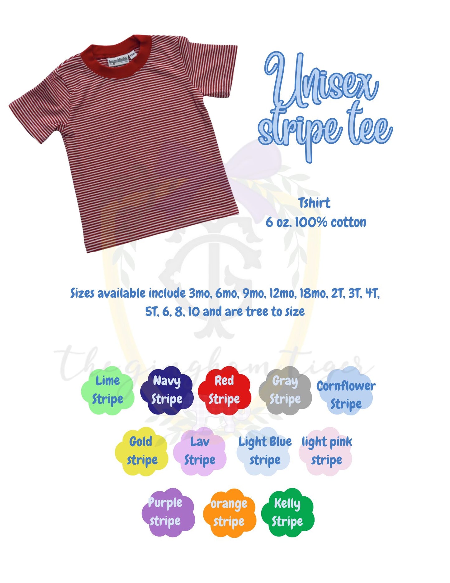 Stripe Tee with Name, Animal and Mouse add-ons