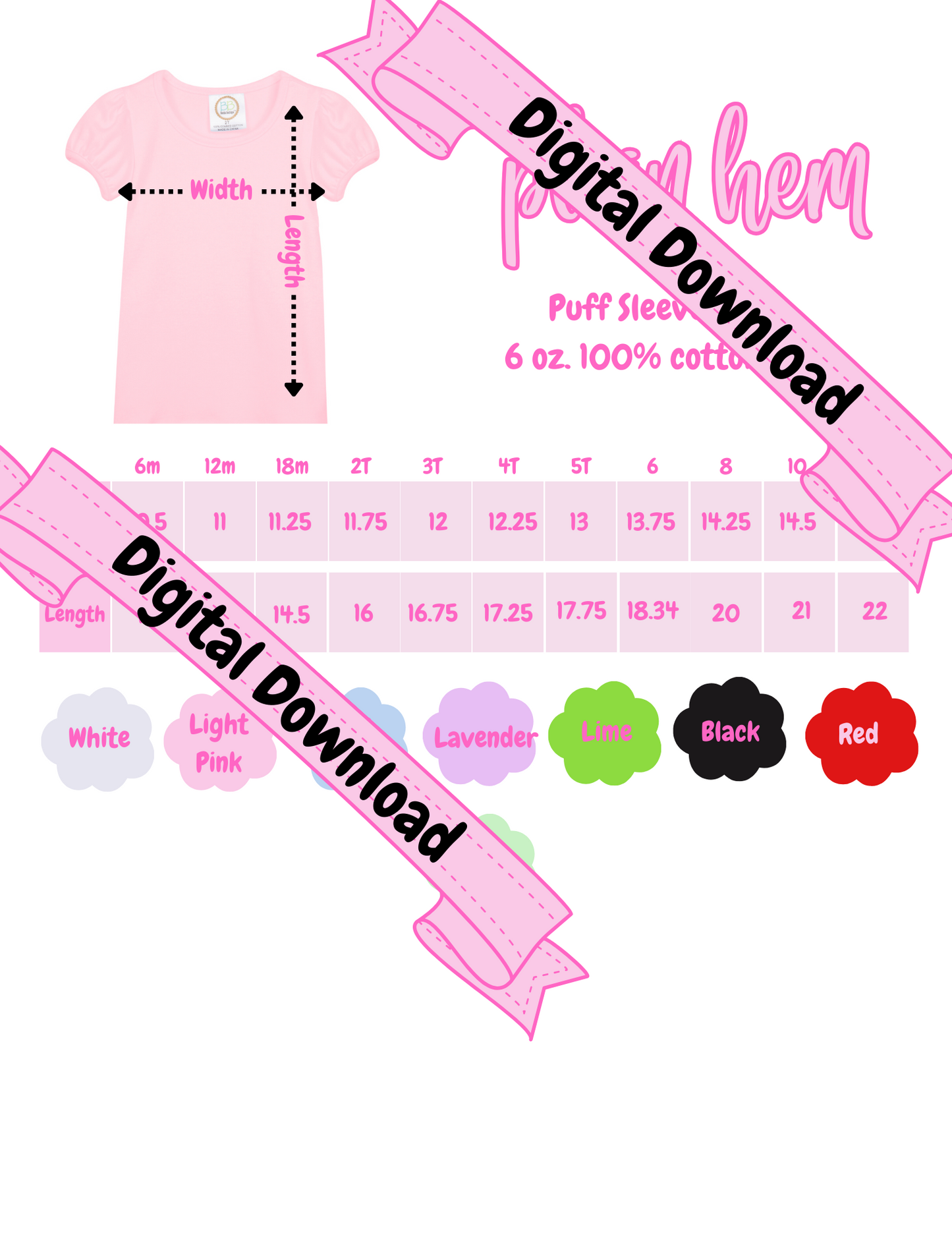 Blanks Boutique Plain Hem Girls Tee Mockup