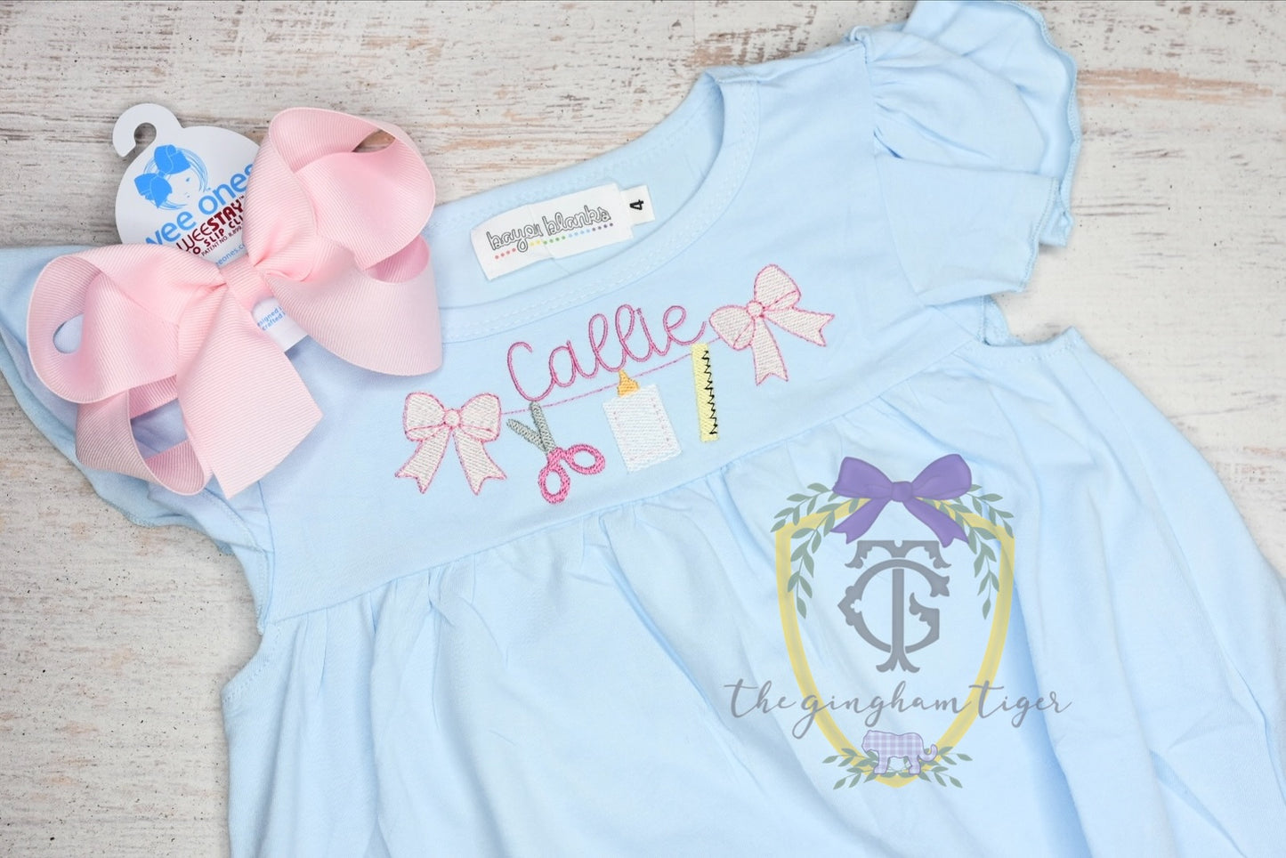 School Bunting on Flutter Sleeve Dress