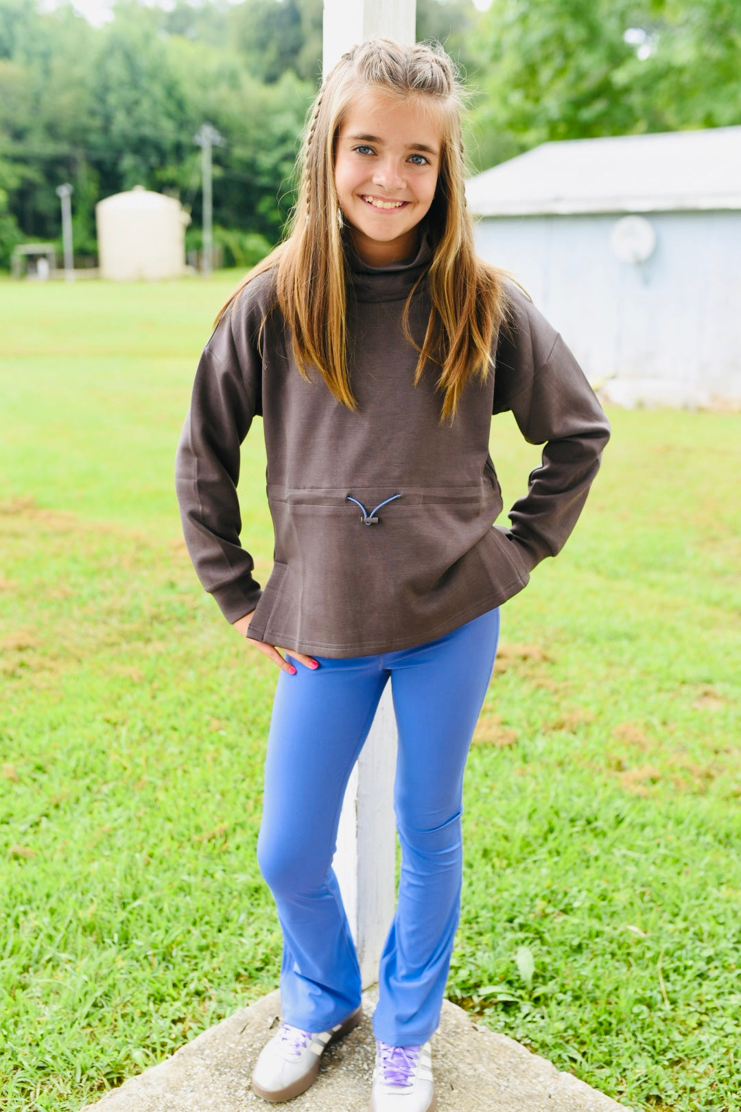 Nell Top - Purple Accent Tie