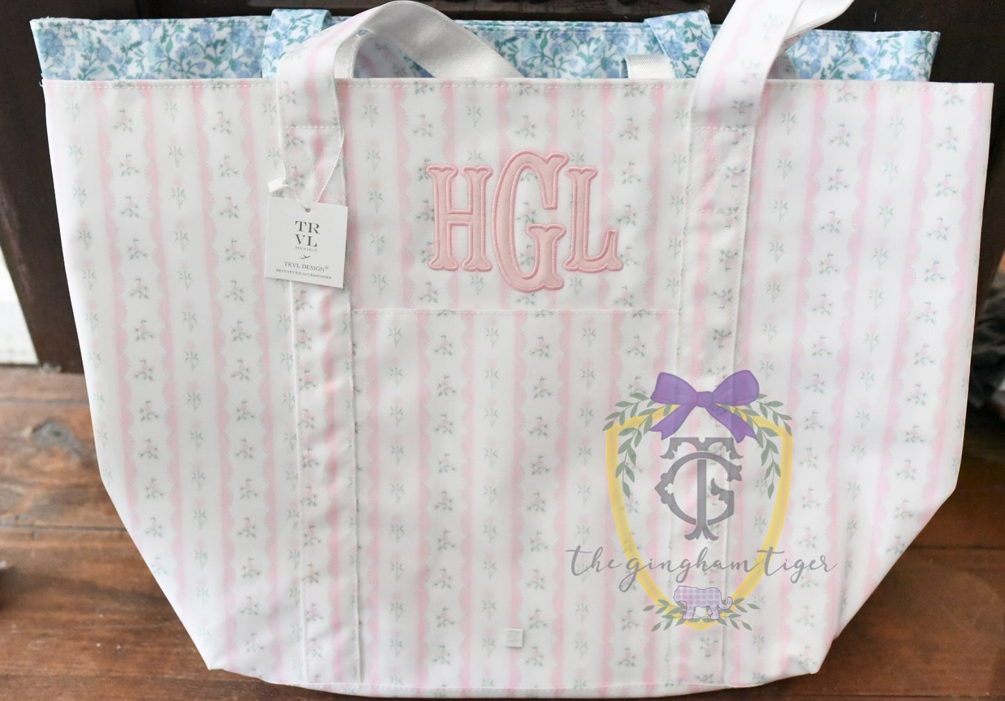 JUMBO TRVL Tote Ribbon Floral Pink - in stock