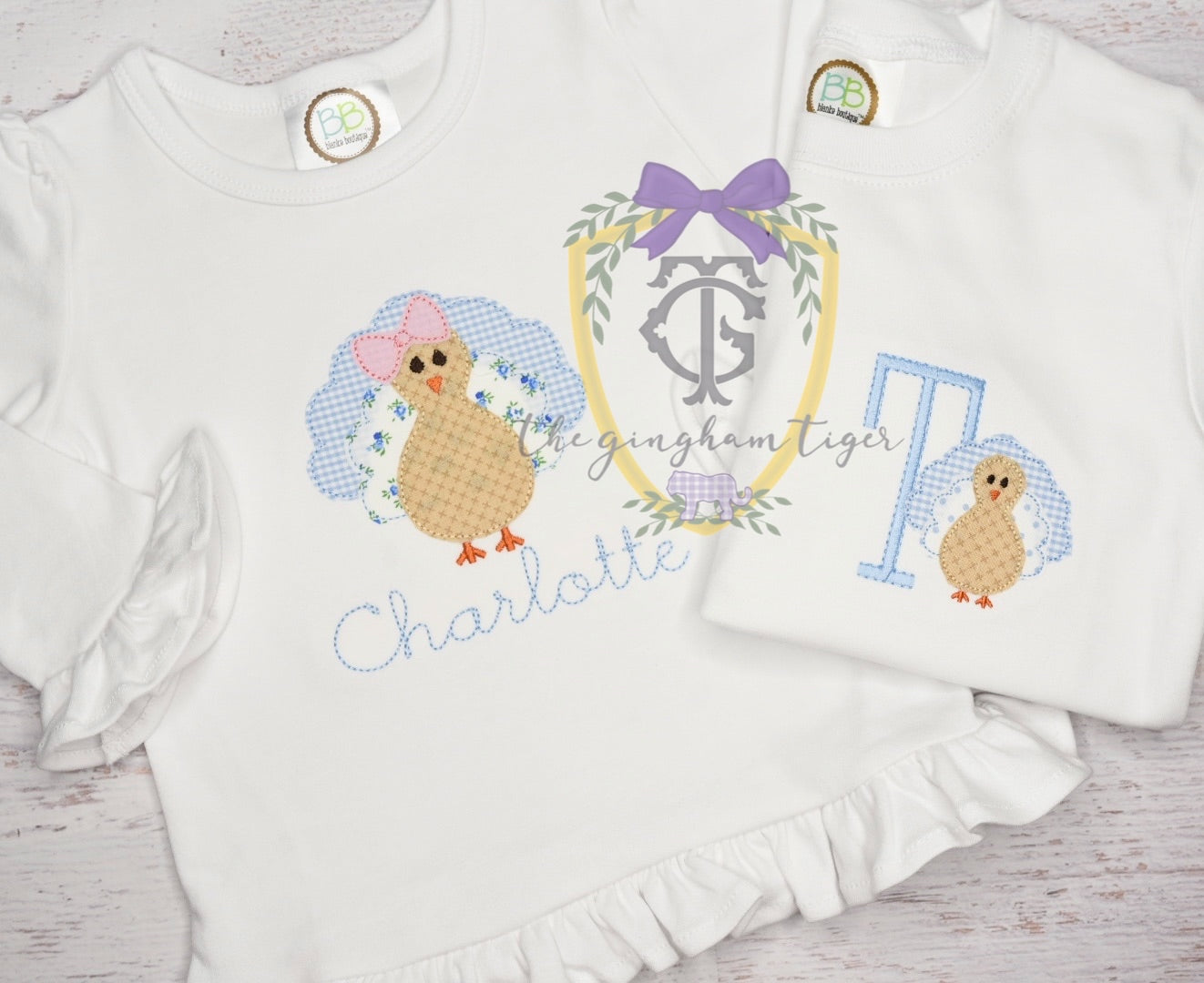 Boys Turkey Applique over left chest