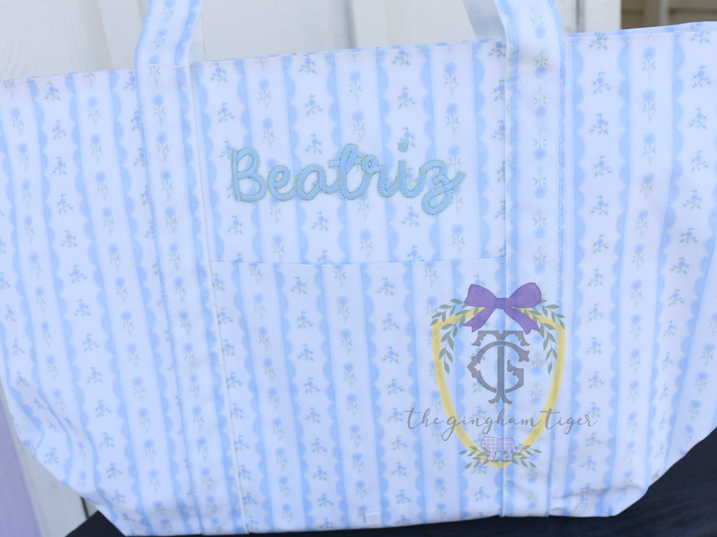 Ribbon Floral Blue TRVL JUMBO Tote