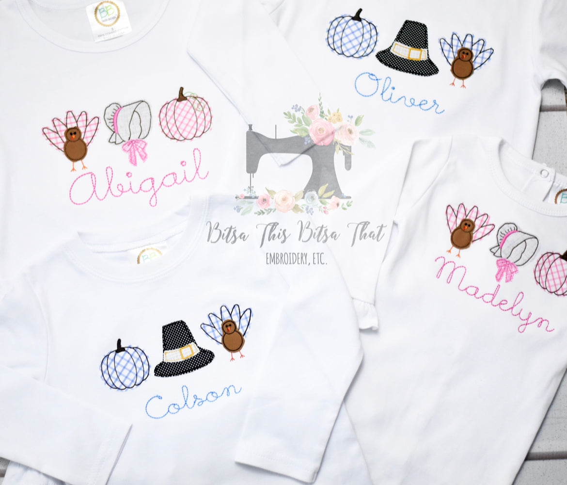 Thanksgiving Trio Applique Tee