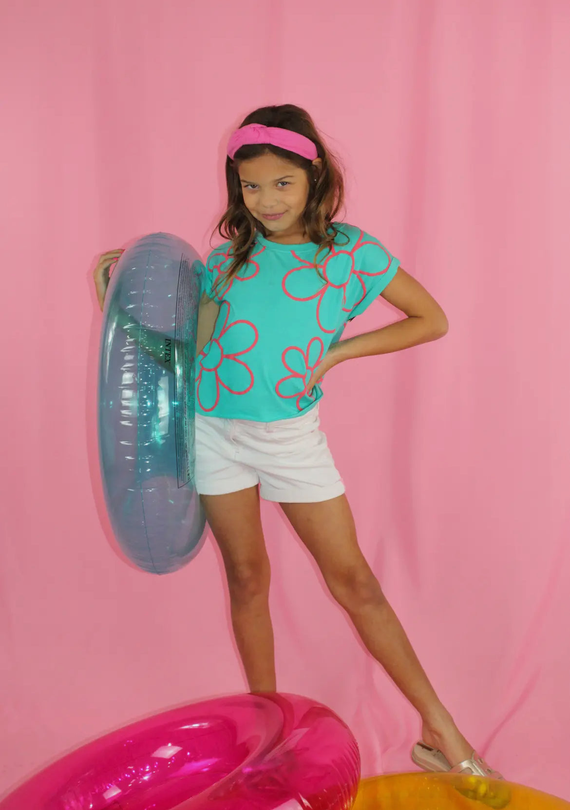 Puff Print Flower Top