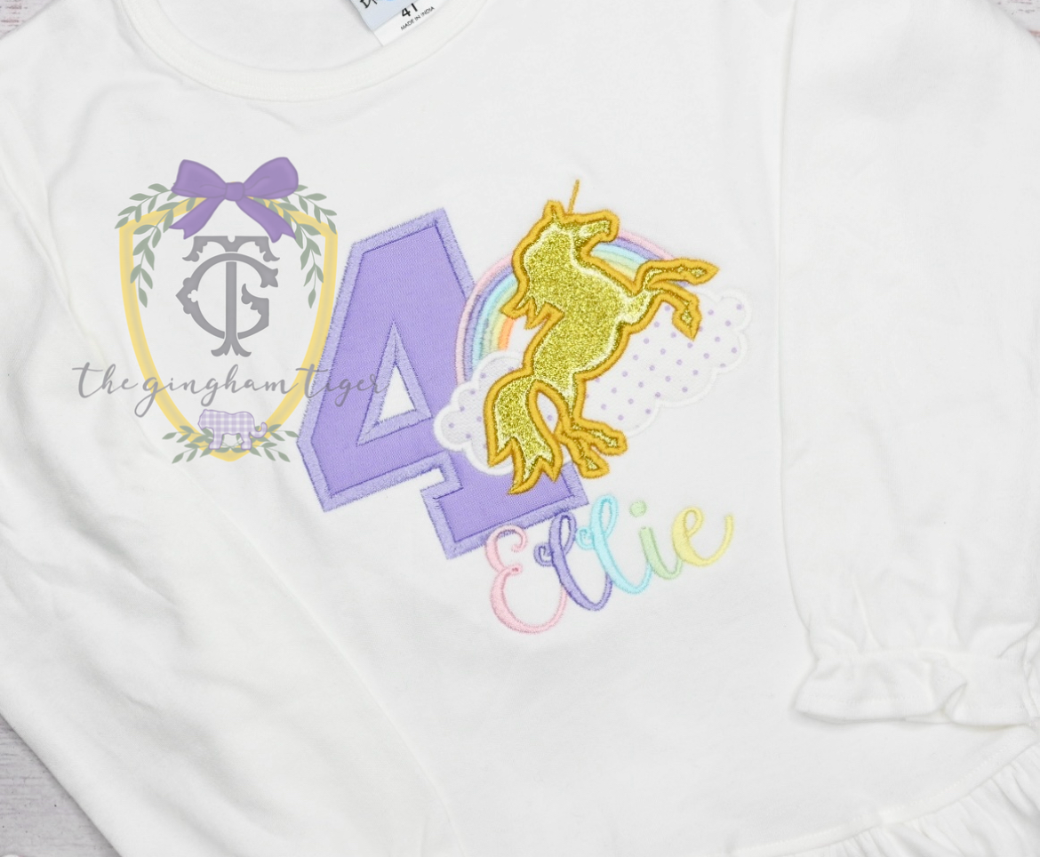 Birthday Shirt Glitter Unicorn