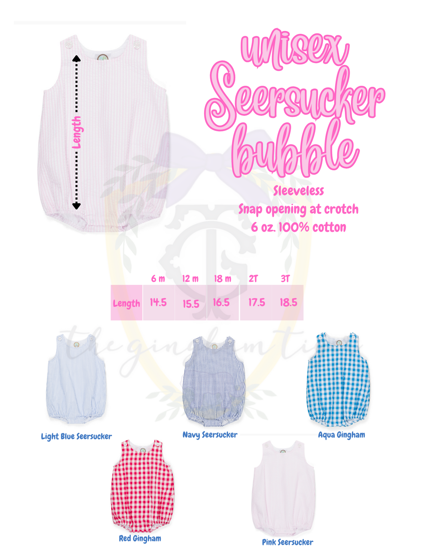 Seersucker Bubble with Morning Glory Monogram Frame