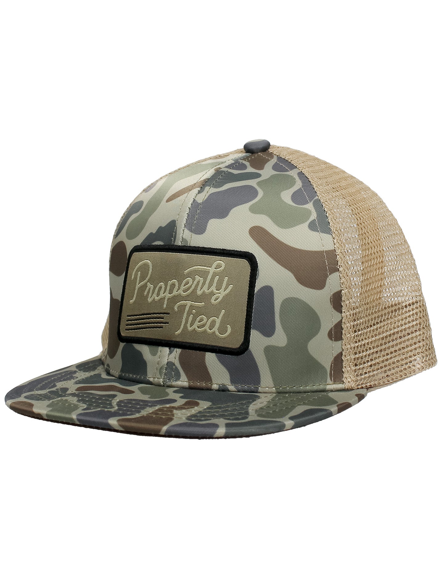 Properly Tied Boys Sportsman Trucker Hat Vintage Camo