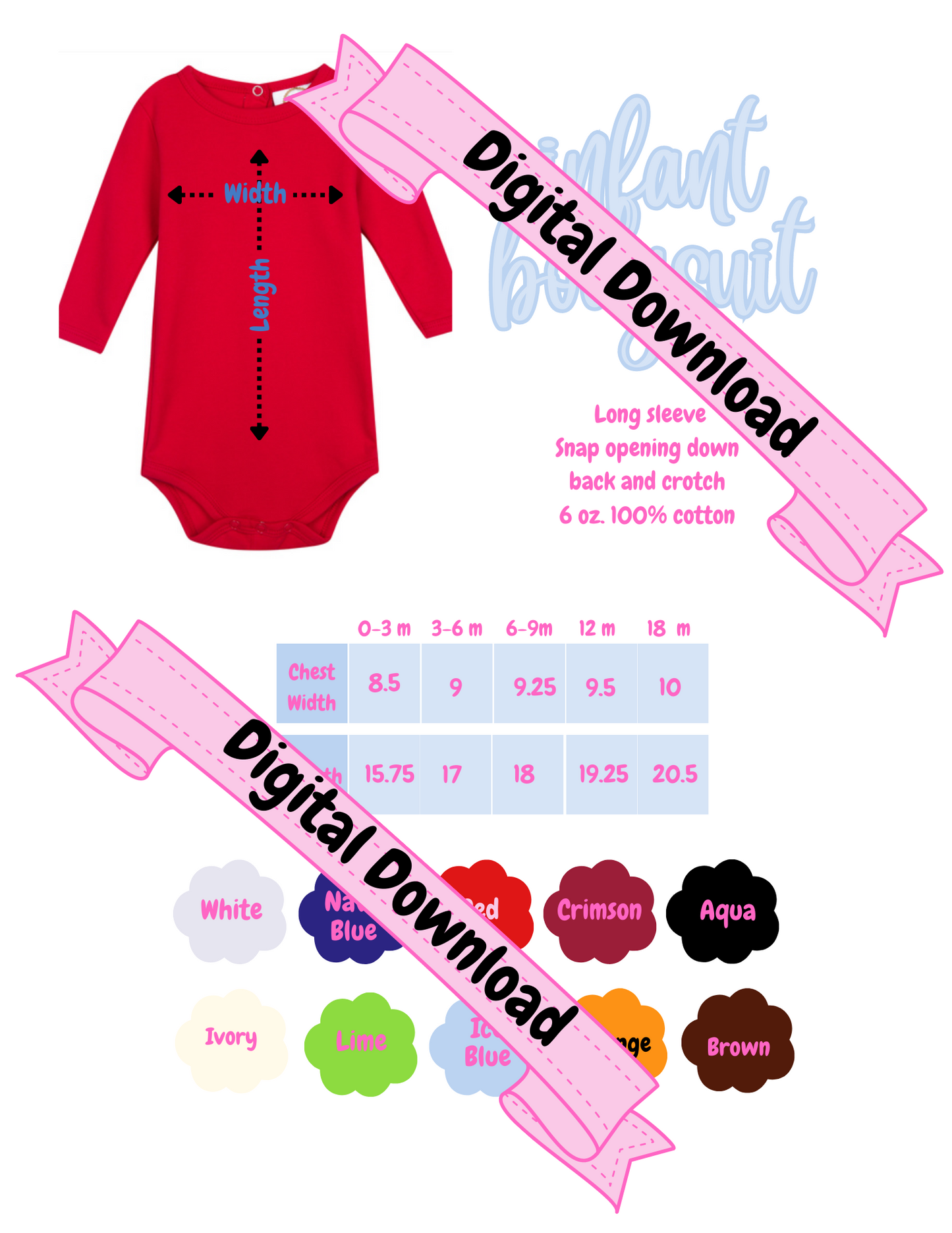 Blanks Boutique Unisex Long Sleeves Bodysuit Mockup