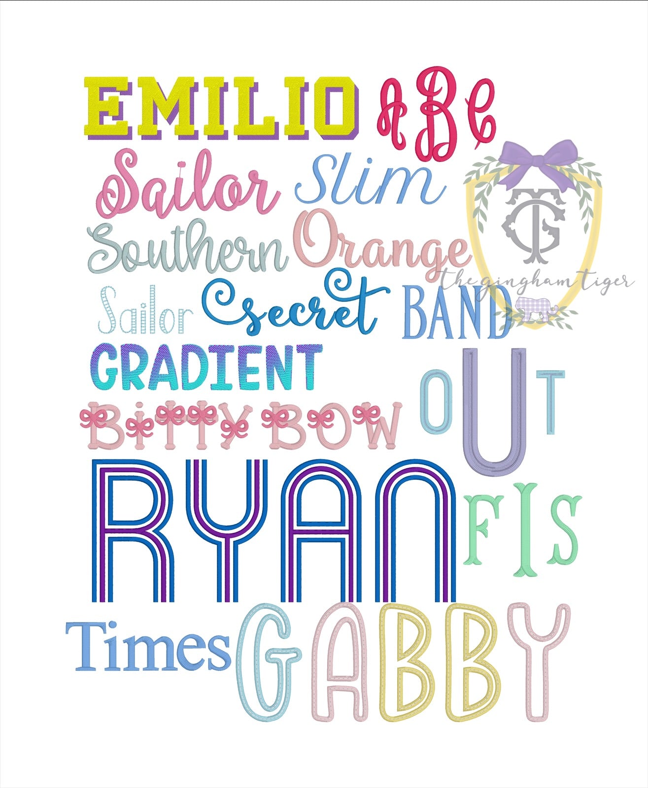 FONTS for embroidery