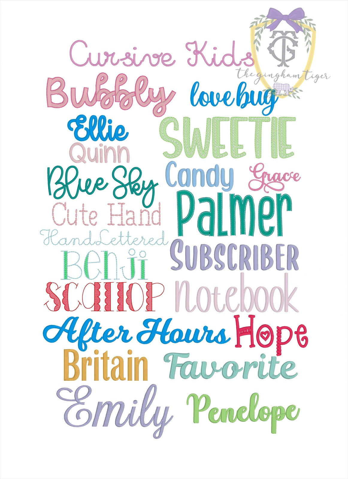 FONTS for embroidery