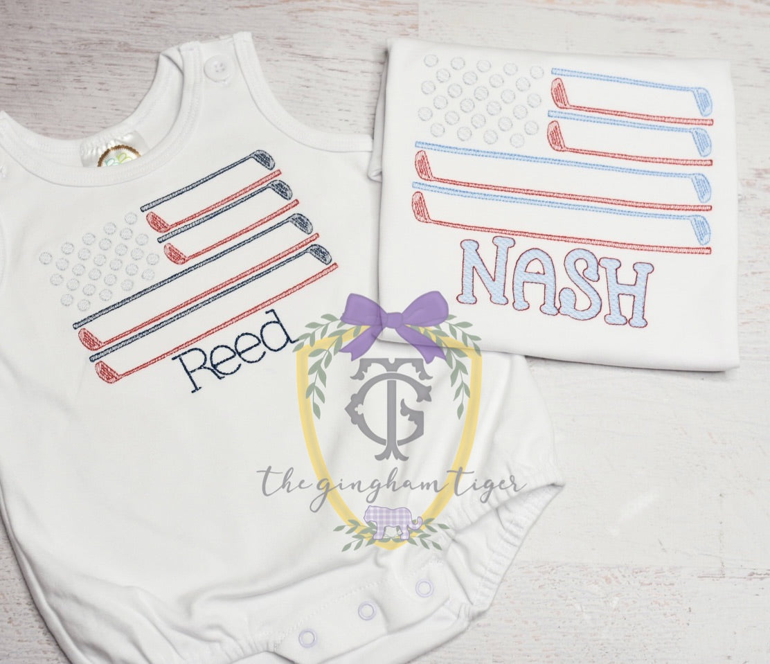 Sketch Embroidery Golf Flag