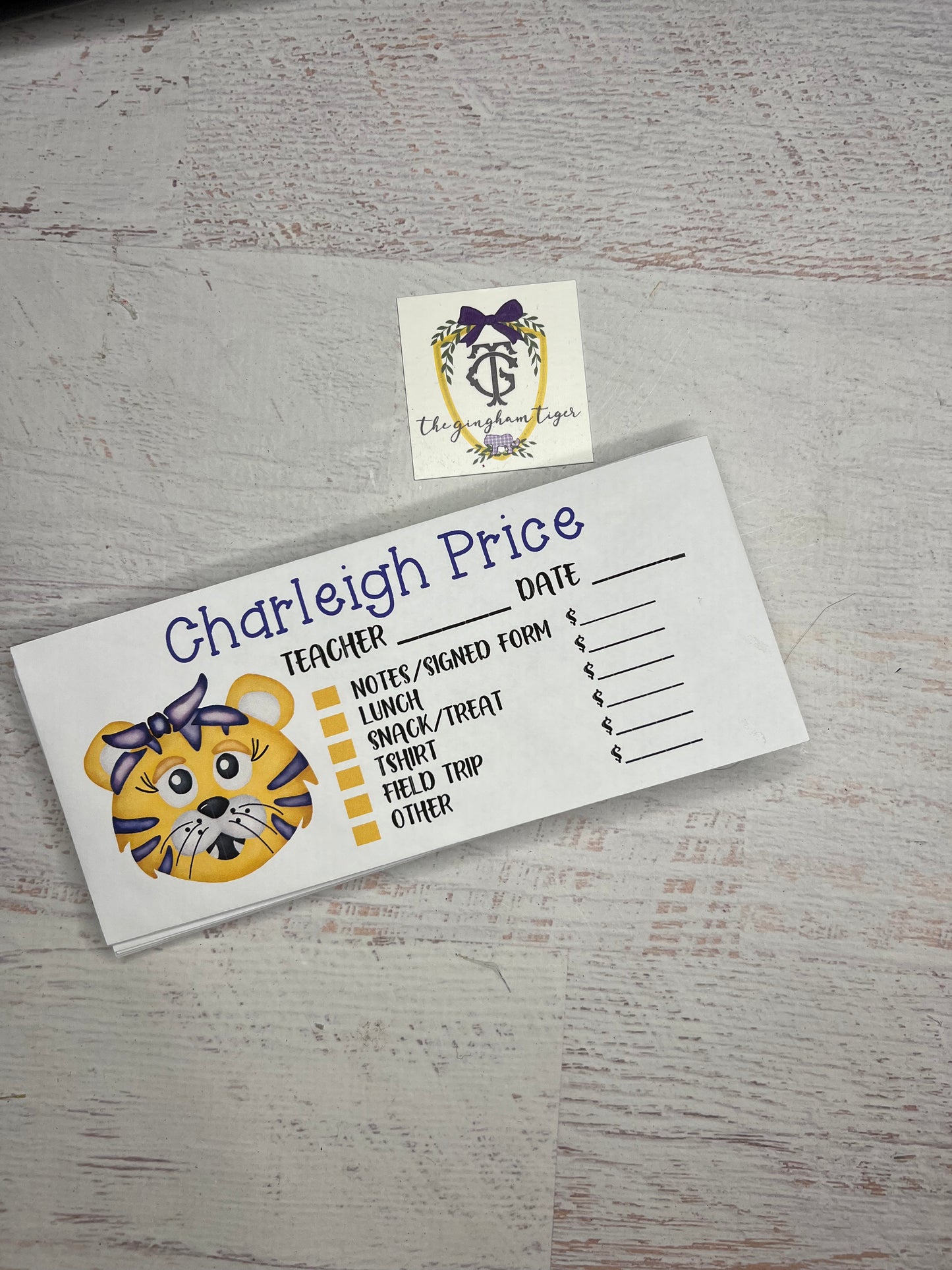 Personalized school envelopes