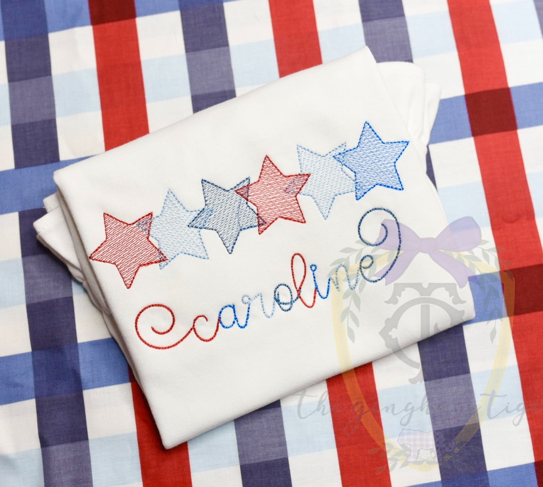 Star Row Sketch Tee for boys or girls