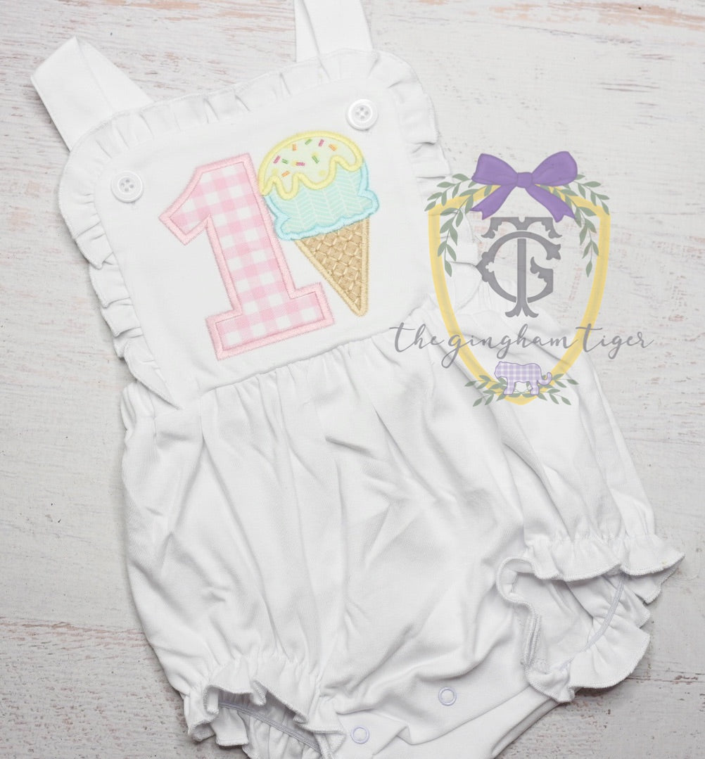 Ice Cream Birthday Sunsuit Or tee