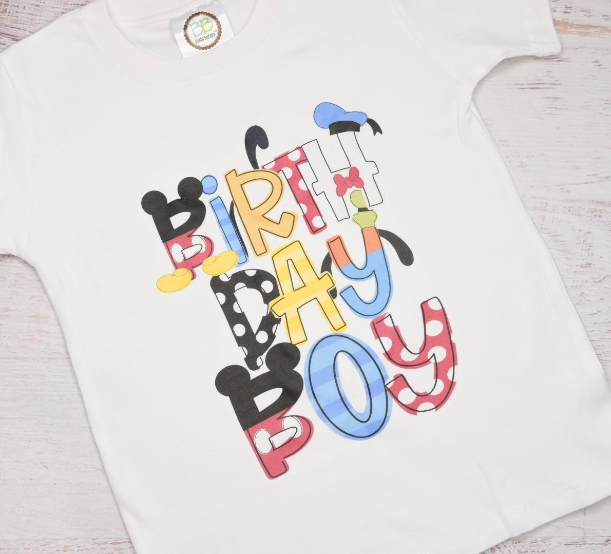 Mouse Friends Printed Name Shirt or bubble