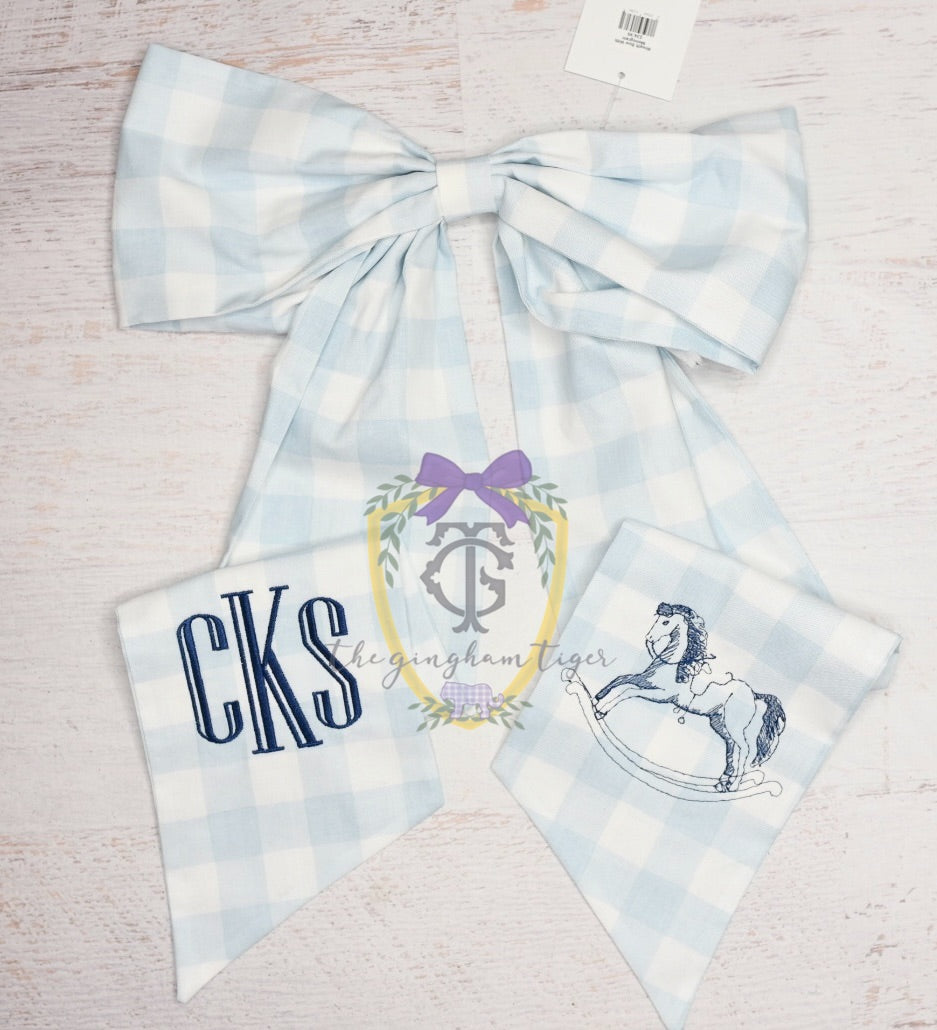 Blue Gingham Bow