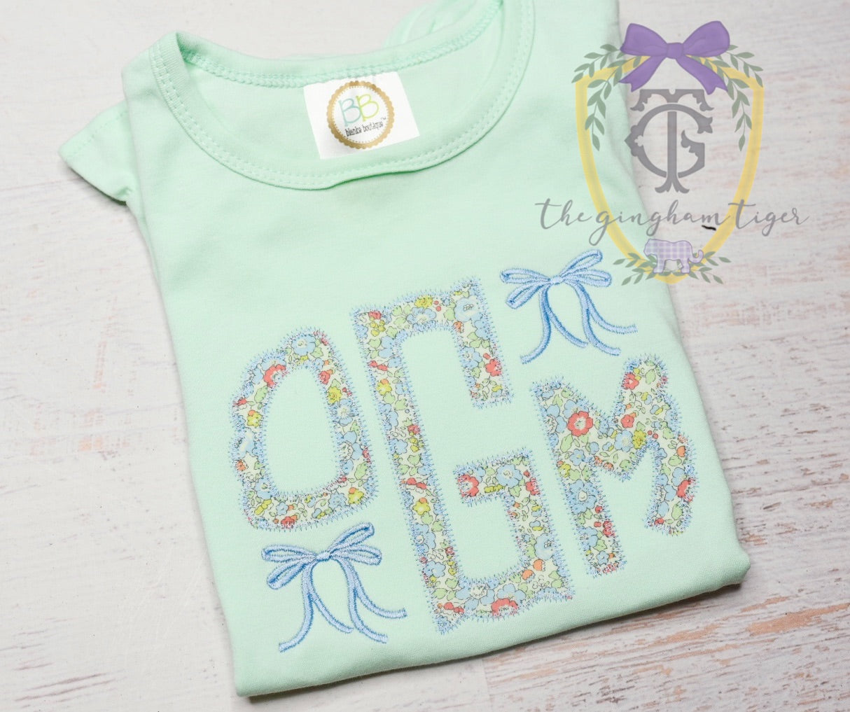 Monogram Applique with Bows