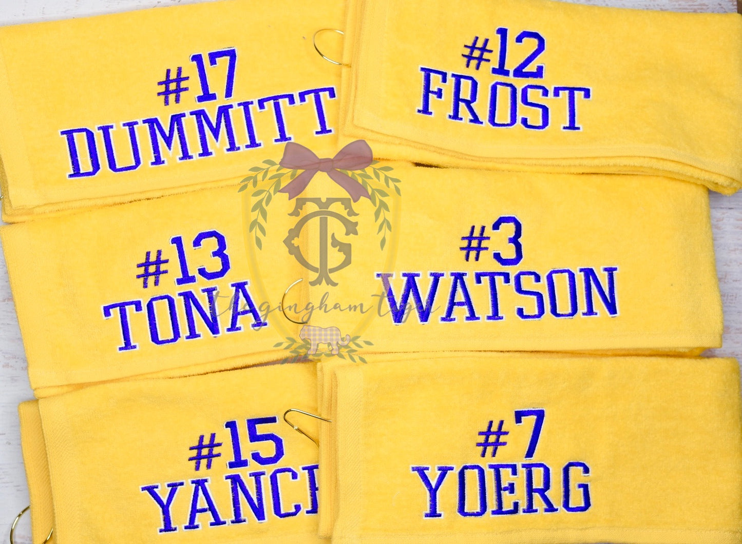 Golf Towel with personalization