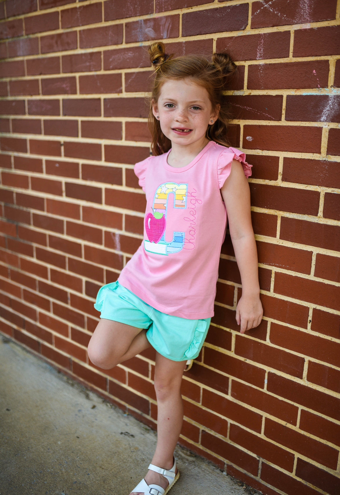 Back to School Initial Applique Tee