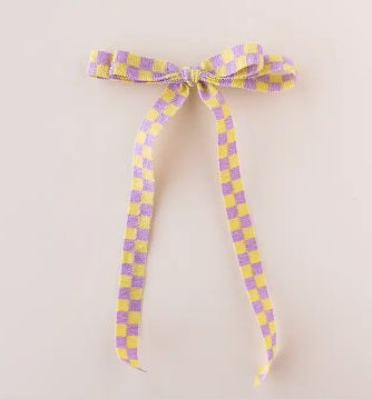 Hopscotch Yellow/Purple Statement Bow