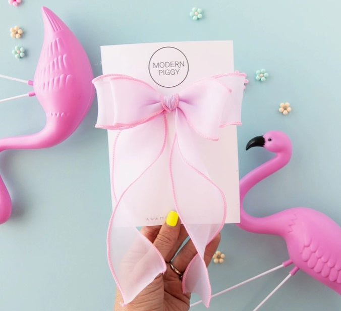 Flamingo Statement Ribbon Bow